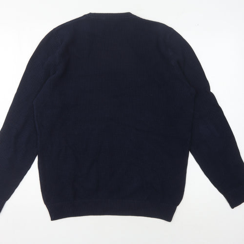 Zara Men's Blue Cotton Pullover Jumper M
