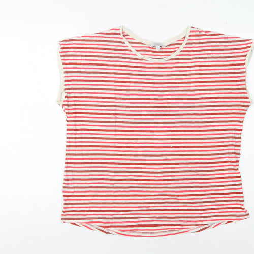Next Women's Red Striped Sleeveless T-Shirt Size 12