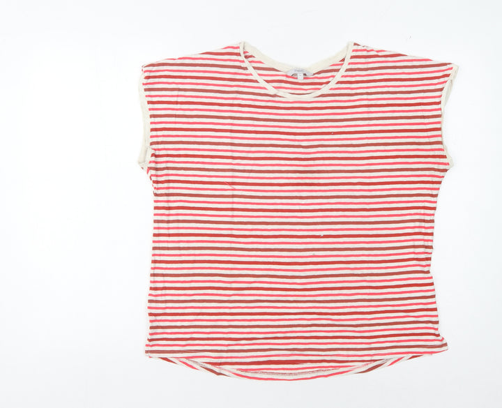 Next Women's Red Striped Sleeveless T-Shirt Size 12