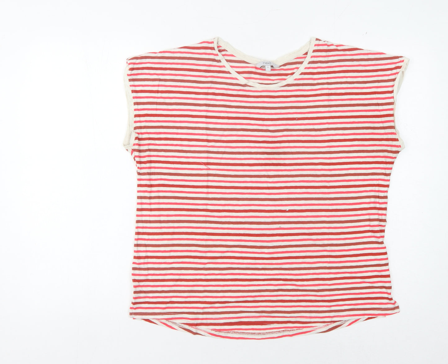 Next Women's Red Striped Sleeveless T-Shirt Size 12