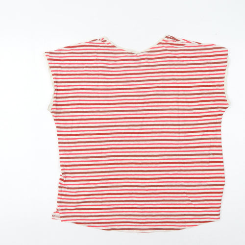 Next Women's Red Striped Sleeveless T-Shirt Size 12