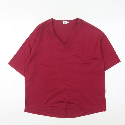 John Lewis Women's Red V-Neck T-Shirt Size S
