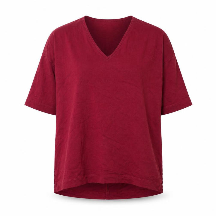 John Lewis Women's Red V-Neck T-Shirt Size S