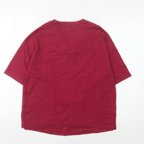 John Lewis Women's Red V-Neck T-Shirt Size S