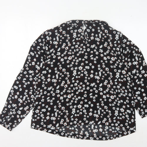 Marks and Spencer Women's Black Floral Blouse Size 14