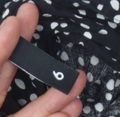 Women's Black Polka Dot Asymmetric Slip Dress