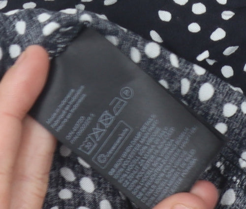 Women's Black Polka Dot Asymmetric Slip Dress