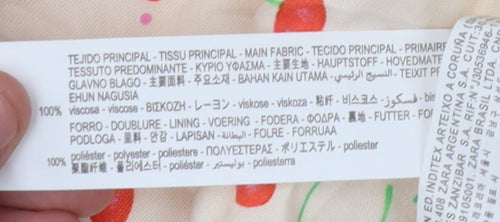 Zara Women's Floral V-Neck Dress M Multicoloured