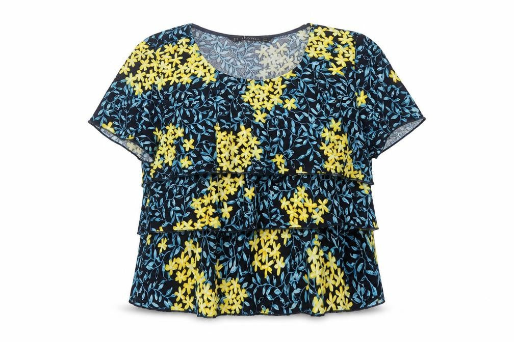 Front view of Zara Women's Multicoloured Floral Blouse, S, Spring