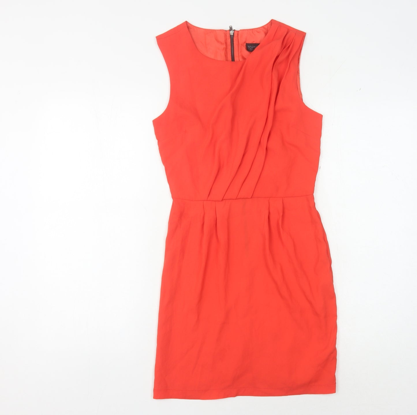 Topshop Women's Red Sheath Dress Size 6 Party Wear