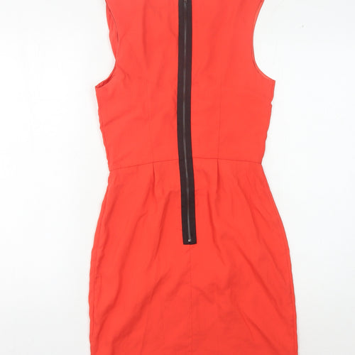 Topshop Women's Red Sheath Dress Size 6 Party Wear