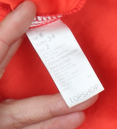 Topshop Women's Red Sheath Dress Size 6 Party Wear