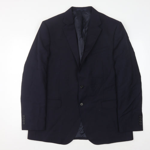 Marks and Spencer Men's Blue Wool Jacket, 44 Regular