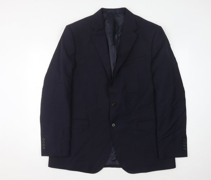 Marks and Spencer Men's Blue Wool Jacket, 44 Regular