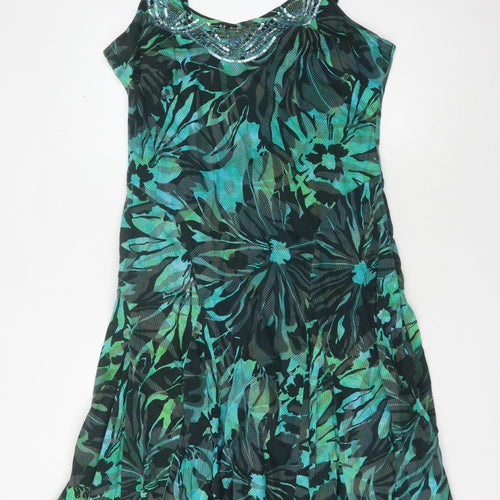 Per Una Women's Green Floral Slip Dress Size 18
