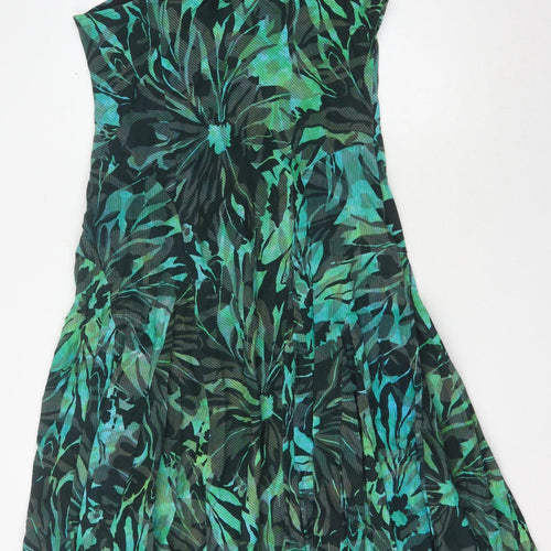 Per Una Women's Green Floral Slip Dress Size 18