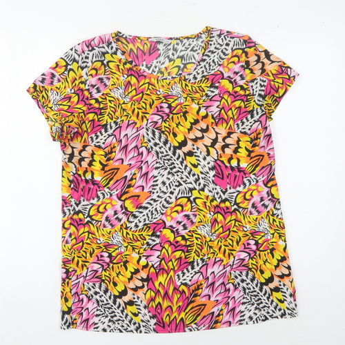 ONLY Women's Multicoloured Floral T-Shirt Size 10