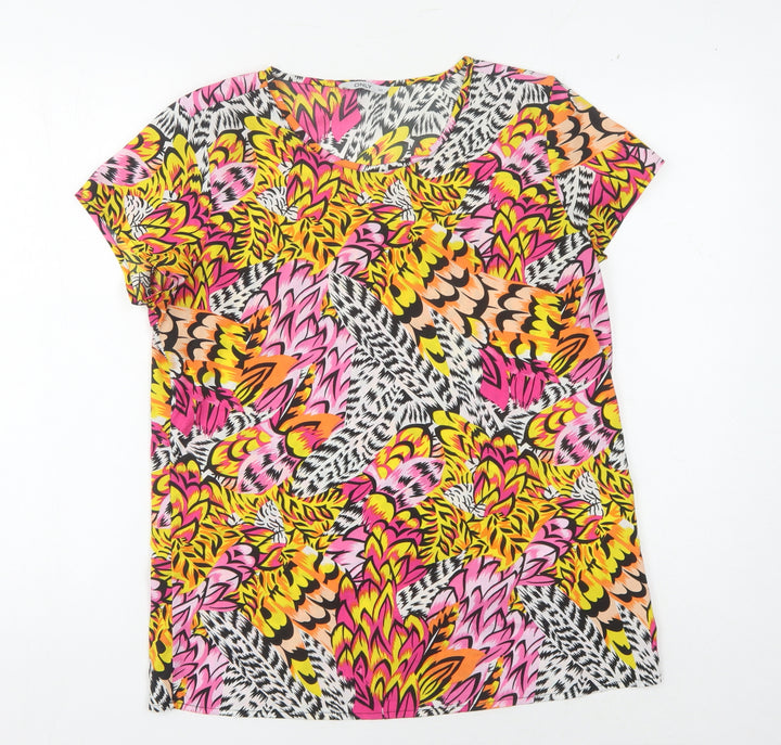 ONLY Women's Multicoloured Floral T-Shirt Size 10