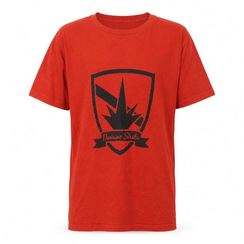 Front view of Next Men's Red Graphic Print T-Shirt, Small, Cotton
