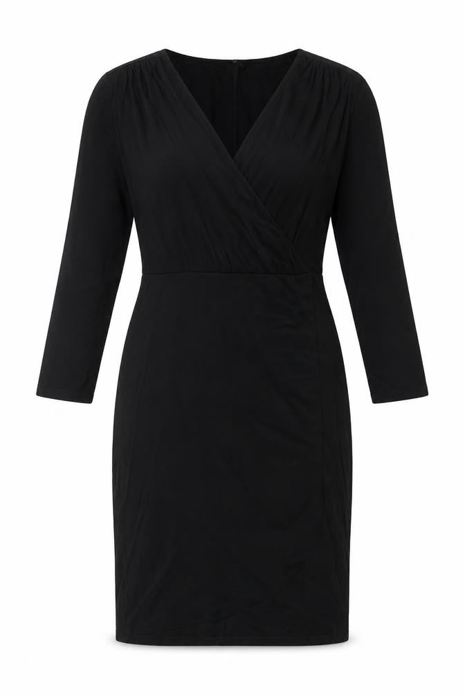 H&M Women's Black Dress, Size S, 3/4 Sleeve, Cotton Blend