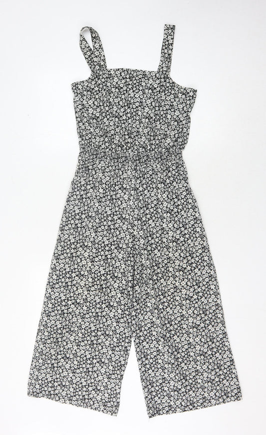 915 Generation Girls Black Floral Jumpsuit, 13 Years, Sleeveless