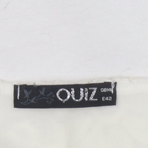 Quiz Women's Ivory Floral Lace Top Size 14