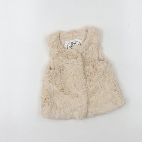 Marks and Spencer Beige Girls Faux Fur Waistcoat 1-1.5 Years