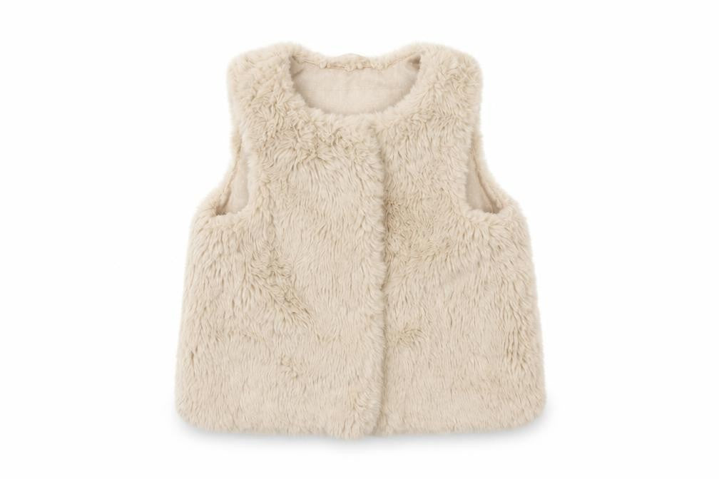 Marks and Spencer Beige Girls Faux Fur Waistcoat 1-1.5 Years