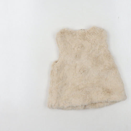 Marks and Spencer Beige Girls Faux Fur Waistcoat 1-1.5 Years