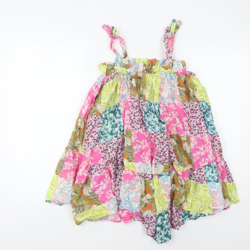 Next Girls Multicoloured Floral Patchwork Dress 8 Years Cotton
