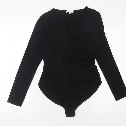 Warehouse Black V-Neck Bodysuit, Women, Size 12, Casual Wear