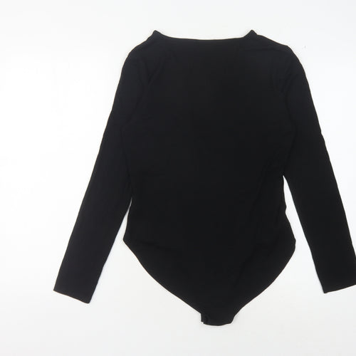 Warehouse Black V-Neck Bodysuit, Women, Size 12, Casual Wear