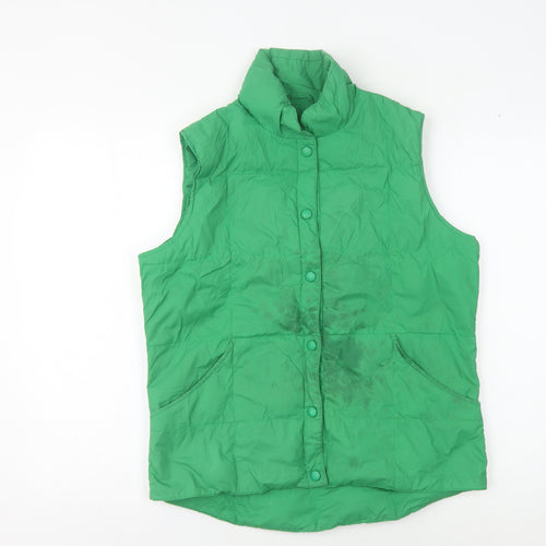 Lands' End Women's Green Waistcoat Snap Closure S