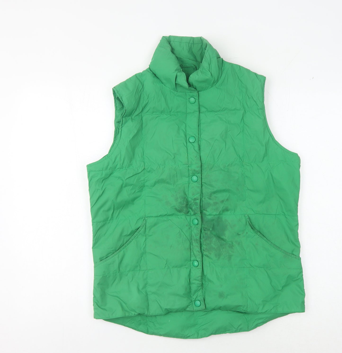 Lands' End Women's Green Waistcoat Snap Closure S