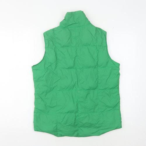 Lands' End Women's Green Waistcoat Snap Closure S