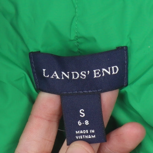 Lands' End Women's Green Waistcoat Snap Closure S