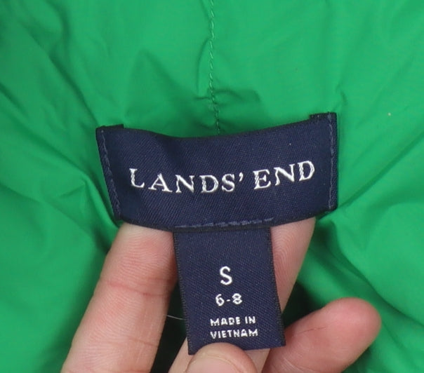 Lands' End Women's Green Waistcoat Snap Closure S