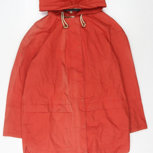 Seasalt Women's Red Hooded Mid-Length Cotton Coat