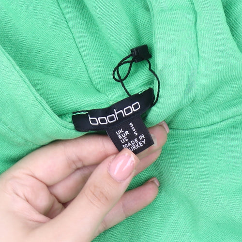Boohoo Women's Green Pullover Hoodie, Size S