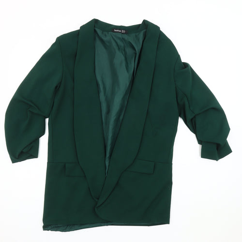 Boohoo Women's Green Blazer UK 18 Shawl Collar