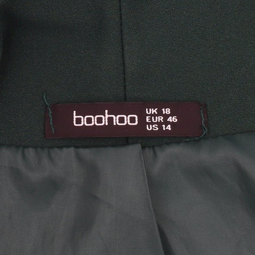 Boohoo Women's Green Blazer UK 18 Shawl Collar
