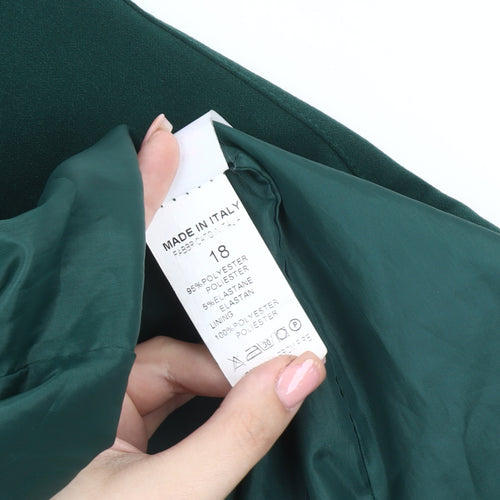 Boohoo Women's Green Blazer UK 18 Shawl Collar