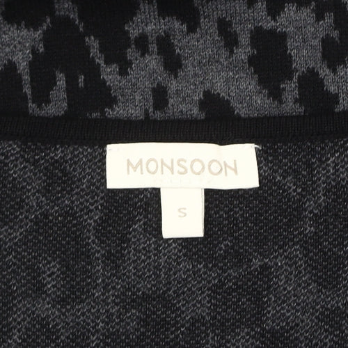 Monsoon Women's Black Grey Animal Print Knit Dress