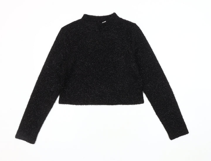 H&M Women's Black Mock Neck Jumper M