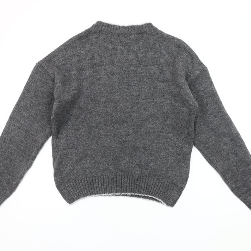 Next Women's Grey Chunky-Knit Polka Dot Jumper XS