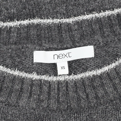 Next Women's Grey Chunky-Knit Polka Dot Jumper XS