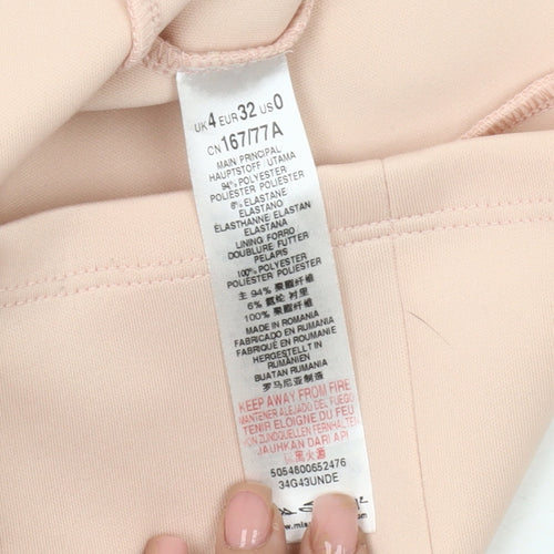 Miss Selfridge Petites Beige Bodycon Dress UK 4