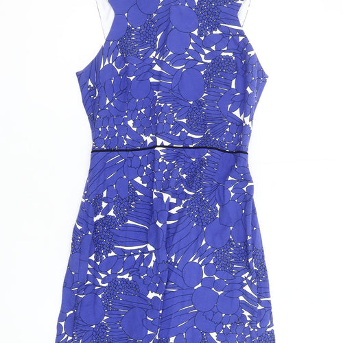 Oasis Women's Blue Floral Sleeveless Dress