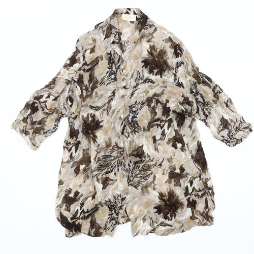 Adini Women's Multicoloured 3/4 Sleeve Floral Shirt