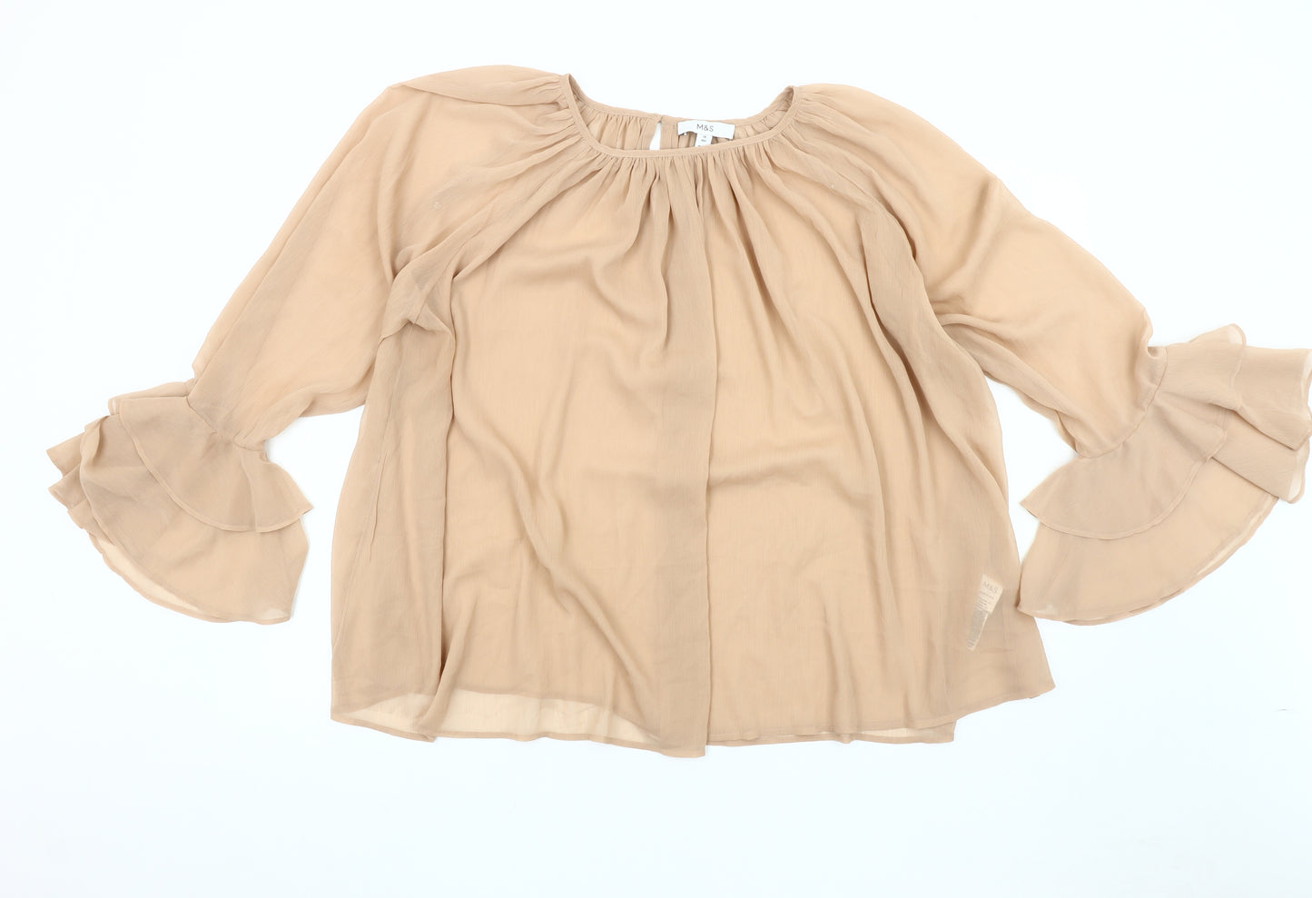 Marks and Spencer Beige Tunic Blouse, Women's Size 18